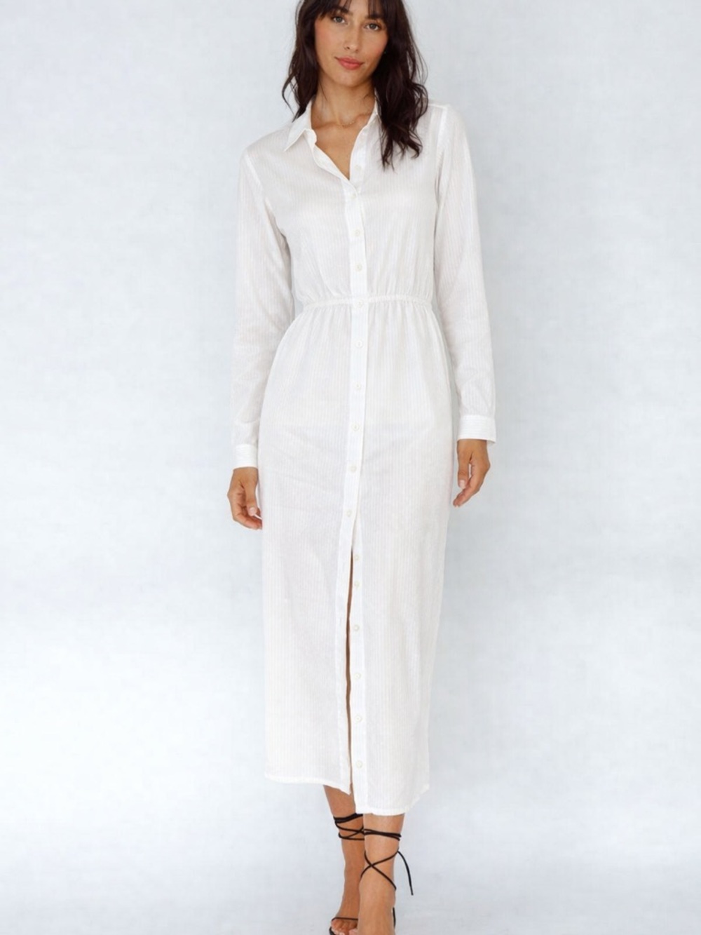 EVERLANE WHITE BUTTON FRONT MIDI SHIRT DRESS XL